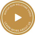 Play button with text saying watch our welcome video learn more about us