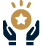 Animated hands holding a star icon