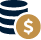Animated stack of coins icon