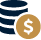 Animated stack of coins icon
