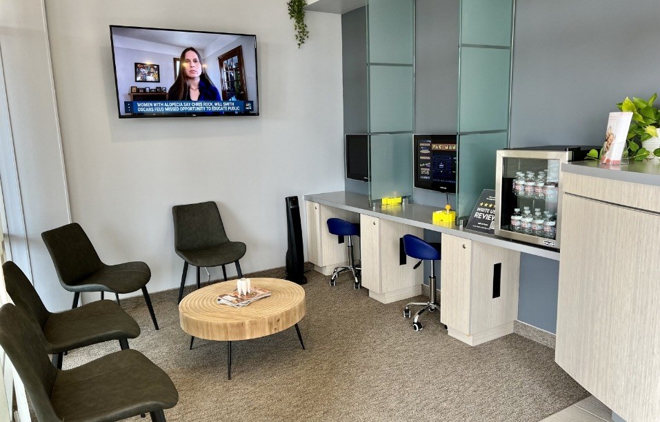 Comfortable seating in dental office waiting room