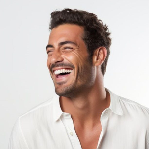 Handsome, laughing man with beautiful teeth
