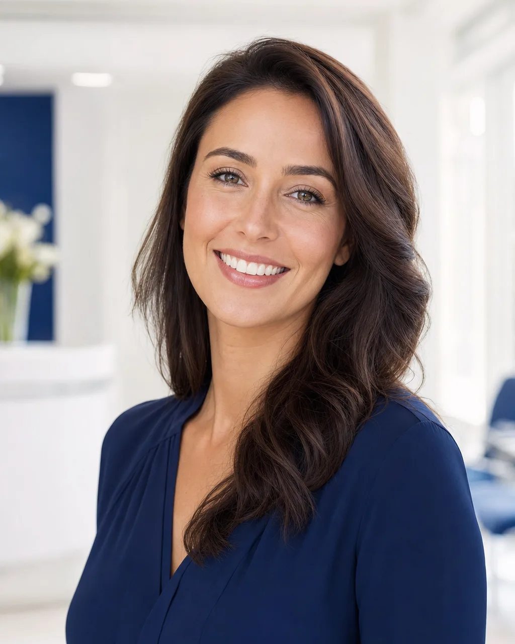 Porcelain veneers shaded to match the surrounding teeth